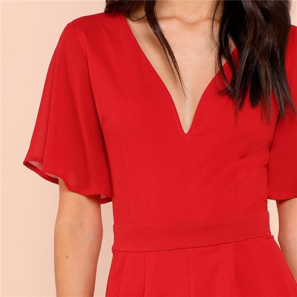 Flutter Sleeve High Waist Jumpsuit - Image 6