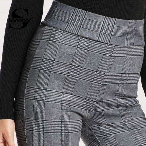 Plaid Elastic Waist Leggings - Image 5