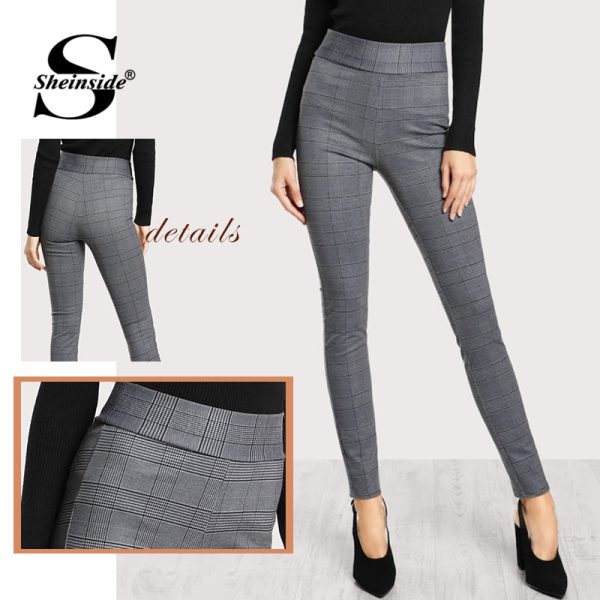 Plaid Elastic Waist Leggings - Image 2