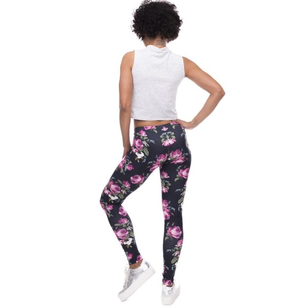 Leggings Retro Roses Printing Fitness - Image 6