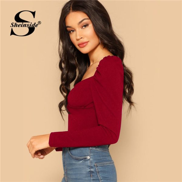 Elegant Puff Sleeve Zip Back Blouse - Image 4